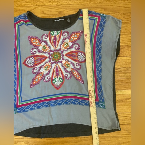 Planet Gold Tapestry short sleeve shirt, Size LARGE, REVIEW PICS AND DESCRIPTION - Picture 6 of 6